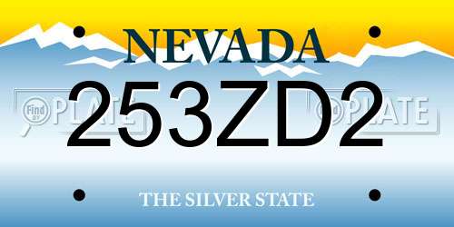 253ZD2 Nevada License Plate
