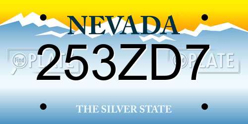 253ZD7 Nevada License Plate