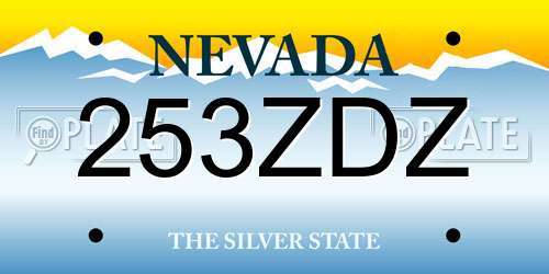 253ZDZ Nevada License Plate