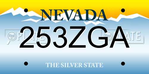 253ZGA Nevada License Plate