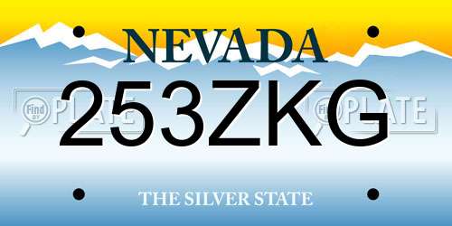 253ZKG Nevada License Plate