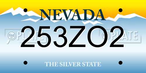 253ZO2 Nevada License Plate