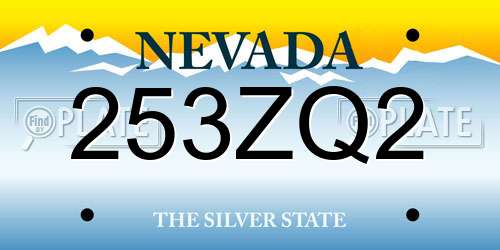 253ZQ2 Nevada License Plate