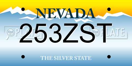 253ZST Nevada License Plate