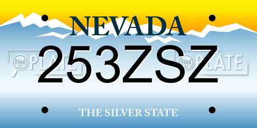 253ZSZ Nevada License Plate