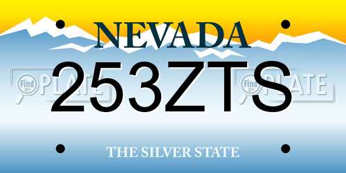 253ZTS Nevada License Plate