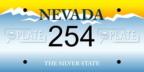 254 Nevada License Plate