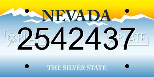 2542437 Nevada License Plate
