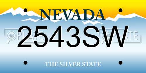 2543SW Nevada License Plate