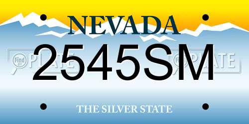 2545SM Nevada License Plate
