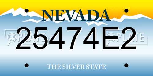 25474E2 Nevada License Plate