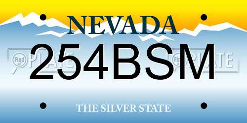 254BSM Nevada License Plate