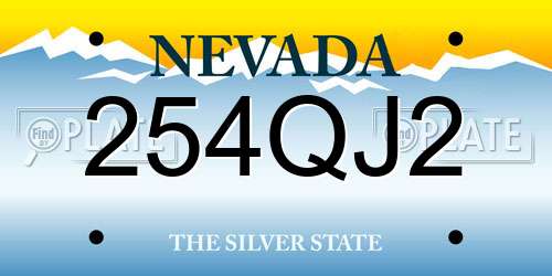 254QJ2 Nevada License Plate