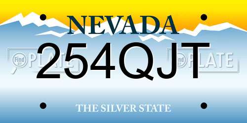 254QJT Nevada License Plate