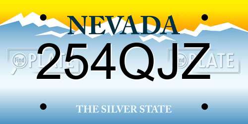 254QJZ Nevada License Plate