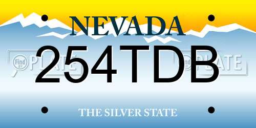 254TDB Nevada License Plate