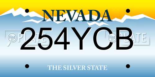 254YCB Nevada License Plate