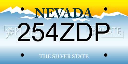 254ZDP Nevada License Plate