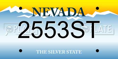 2553ST Nevada License Plate
