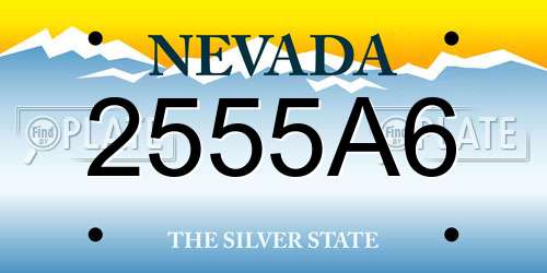 2555A6 Nevada License Plate