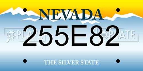 255E82 Nevada License Plate