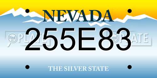 255E83 Nevada License Plate