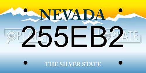 255EB2 Nevada License Plate