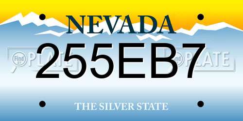 255EB7 Nevada License Plate