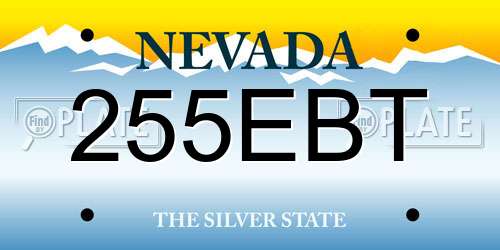 255EBT Nevada License Plate