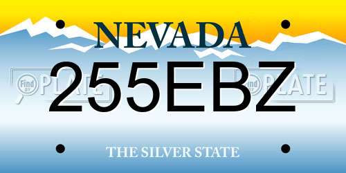 255EBZ Nevada License Plate