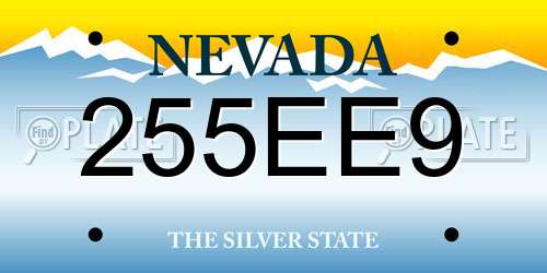 255EE9 Nevada License Plate