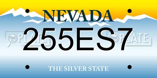 255ES7 Nevada License Plate