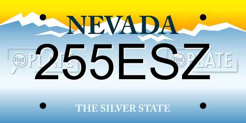 255ESZ Nevada License Plate