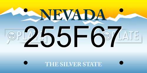 255F67 Nevada License Plate