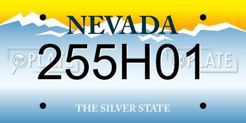 255H01 Nevada License Plate