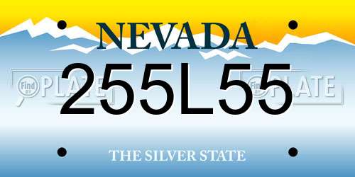 255L55 Nevada License Plate