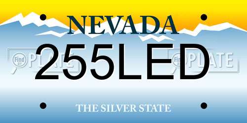 255LED Nevada License Plate