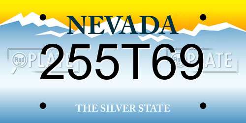 255T69 Nevada License Plate