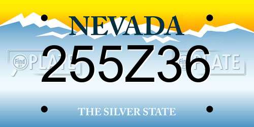 255Z36 Nevada License Plate