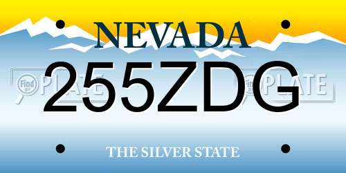 255ZDG Nevada License Plate