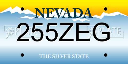 255ZEG Nevada License Plate