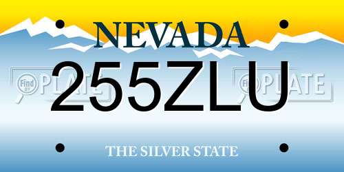 255ZLU Nevada License Plate