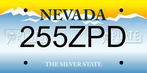 255ZPD Nevada License Plate