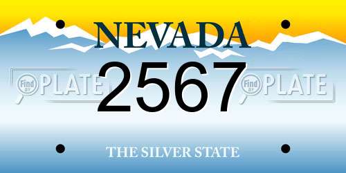 2567 Nevada License Plate