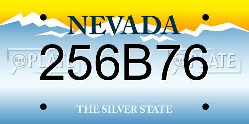 256B76 Nevada License Plate