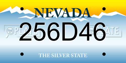 256D46 Nevada License Plate