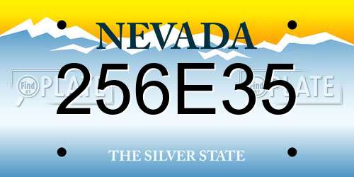 256E35 Nevada License Plate