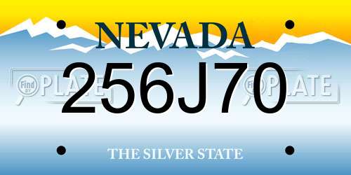 256J70 Nevada License Plate