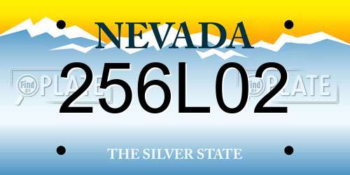 256L02 Nevada License Plate