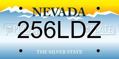 256LDZ Nevada License Plate